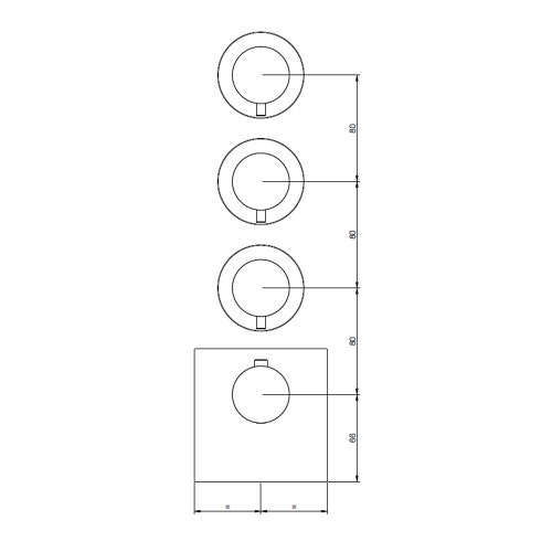 Immagine di Gessi 316 SHOWER miscelatore termostatico alta portata a parete 3 uscite indipendenti, installazione verticale/orizzontale, finitura cromo 54506#239