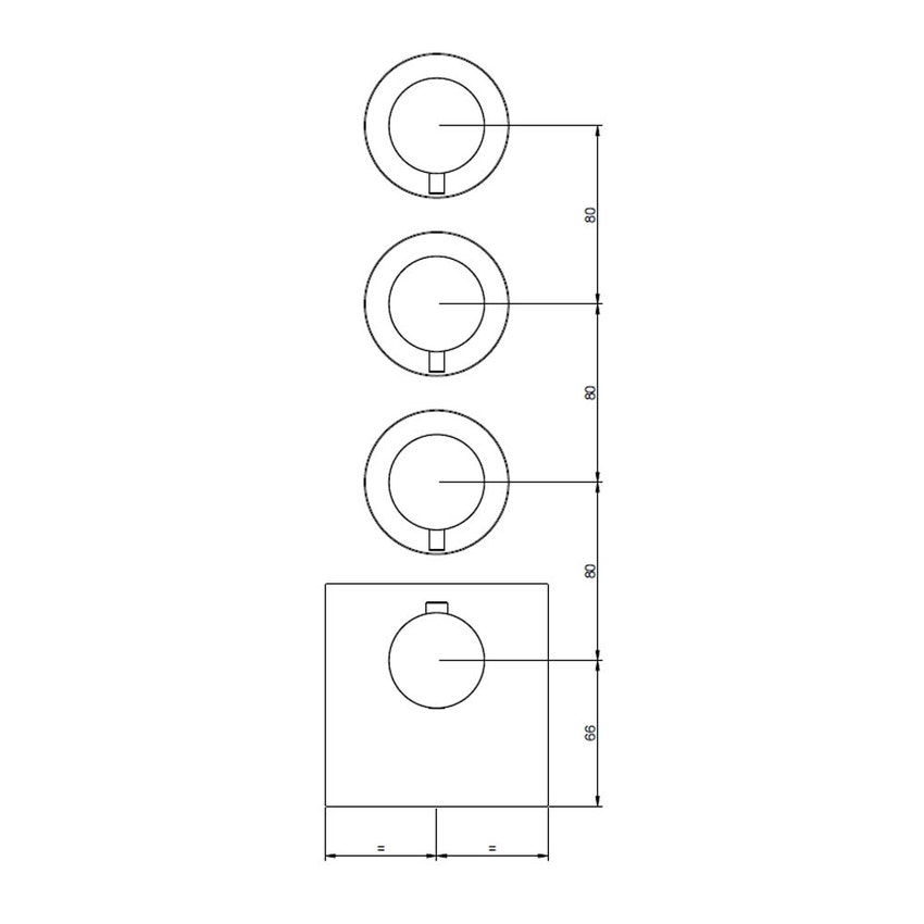 Immagine di Gessi 316 SHOWER miscelatore termostatico alta portata a parete 3 uscite indipendenti, installazione verticale/orizzontale, finitura cromo 54506#239