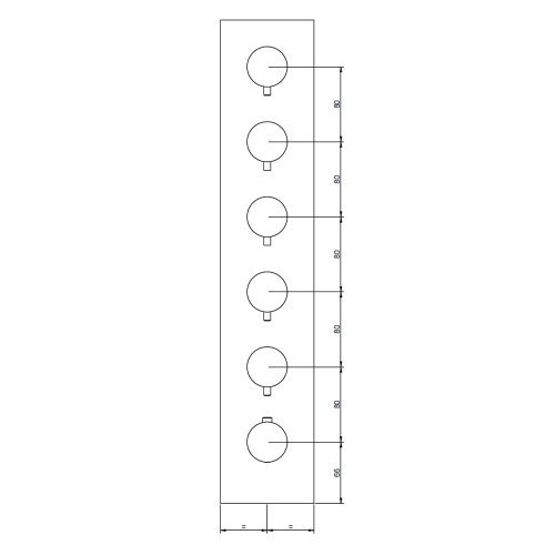 Immagine di Gessi 316 SHOWER miscelatore termostatico alta portata a parete 5 uscite indipendenti, installazione verticale/orizzontale, finitura cromo 54520#239