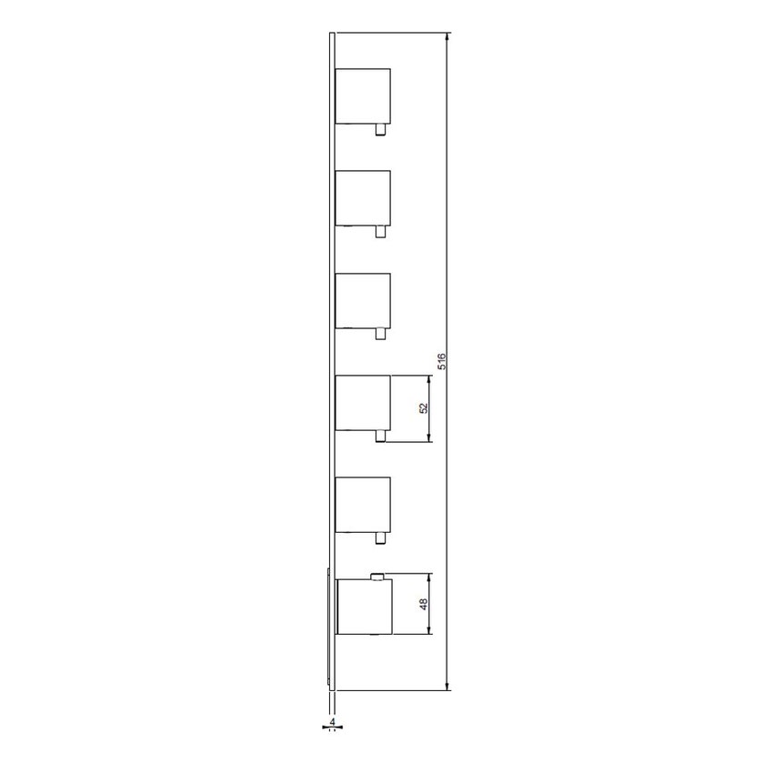 Immagine di Gessi 316 SHOWER miscelatore termostatico alta portata a parete 5 uscite indipendenti, installazione verticale/orizzontale, finitura cromo 54520#239