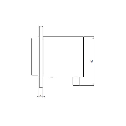 Immagine di Gessi 316 SHOWER parte esterna rubinetto d'arresto alta portata, finitura steel brushed 54564#239
