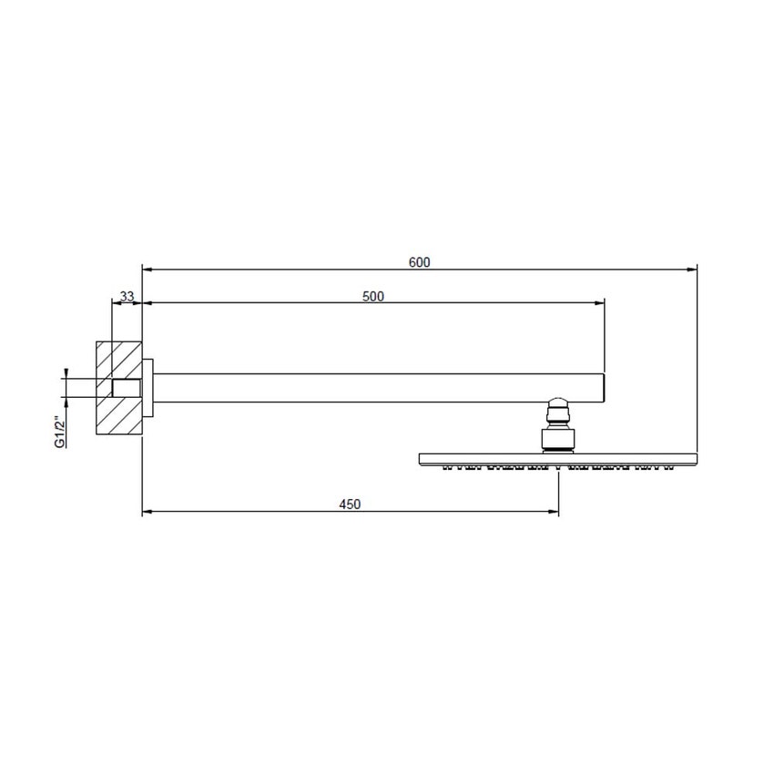 Immagine di Gessi SHOWER braccio doccia con soffione a parete ø 30 cm, orientabile, finitura steel brushed 54145#239