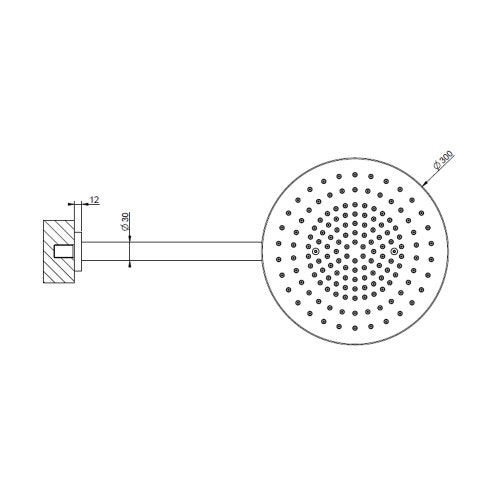 Immagine di Gessi SHOWER braccio doccia con soffione a parete ø 30 cm, orientabile, finitura steel brushed 54145#239