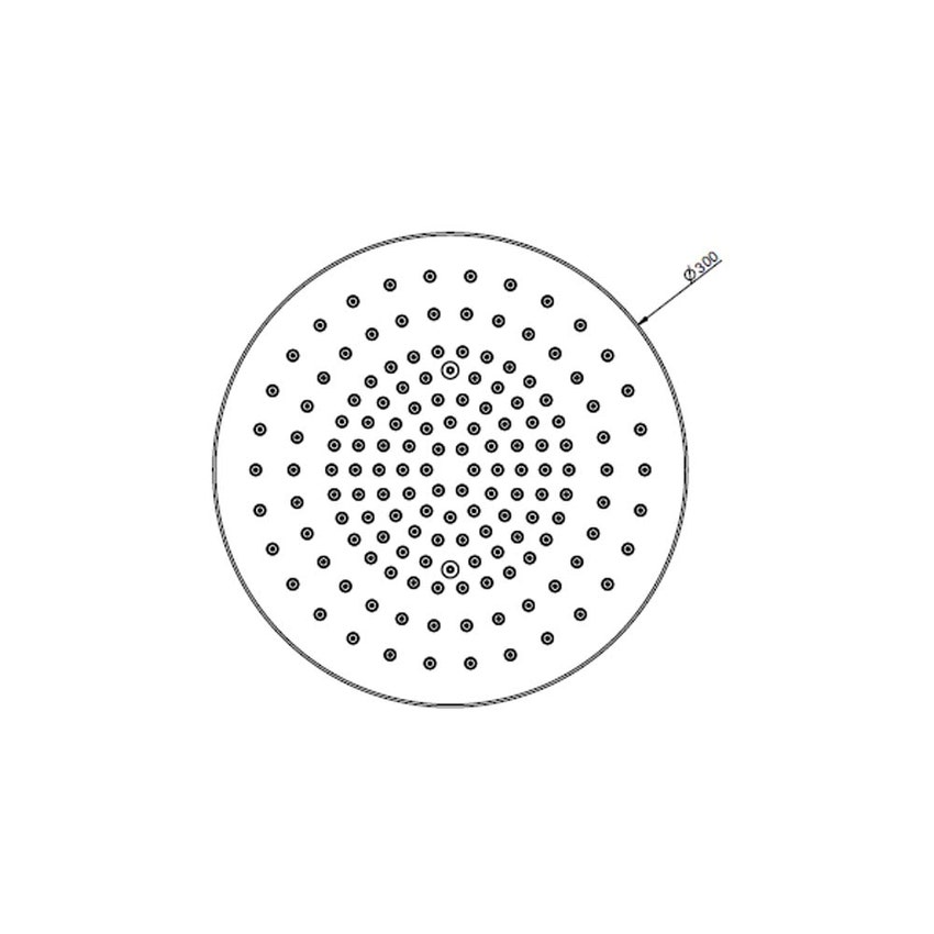 Immagine di Gessi SHOWER braccio doccia con soffione a soffitto, Ø 30 cm, finitura steel brushed 54146#239