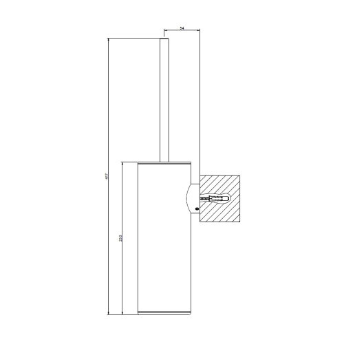 Immagine di Gessi 316 ACCESSORIES porta scopino a parete, finitura steel brushed 54721#239