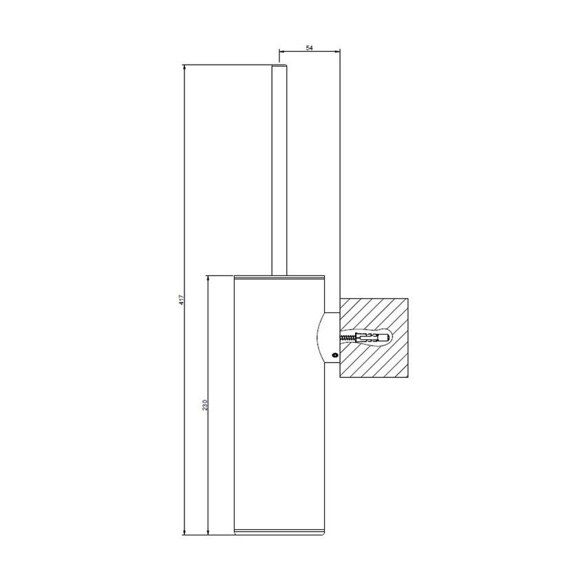 Immagine di Gessi 316 ACCESSORIES porta scopino a parete, finitura steel brushed 54721#239