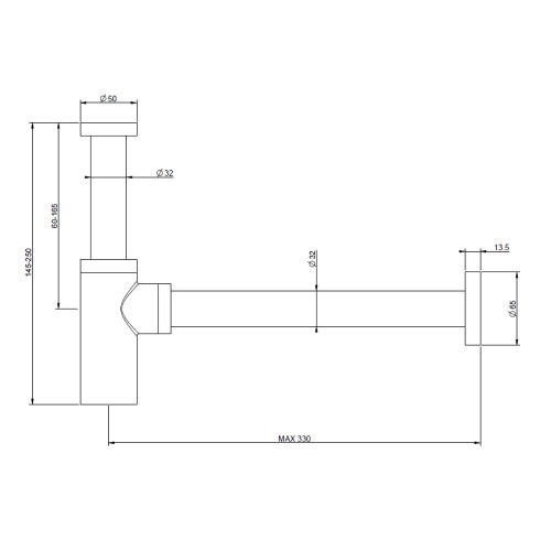 Immagine di Gessi ACCESSORIES sifone 1 1/4", finitura steel brushed 01374#239