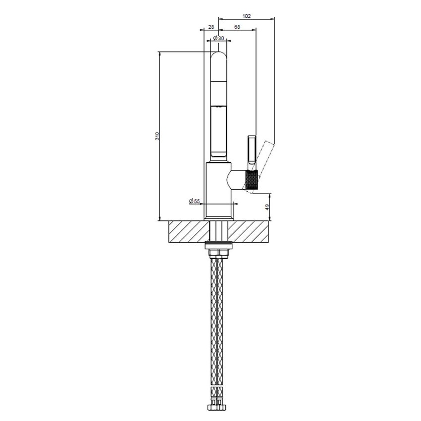 Immagine di Gessi INCISO- miscelatore lavabo alto senza scarico con flessibili di collegamento, finitura cromo 58006#031