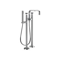 Immagine di Gessi INCISO+ piantana esterno vasca, con doccetta e deviatore automatico, finitura cromo 58129#031