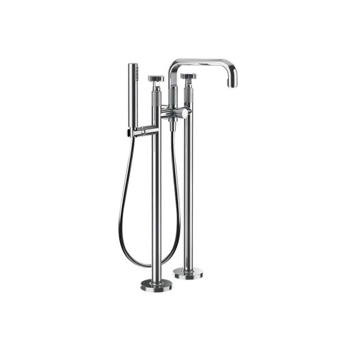 Immagine di Gessi INCISO+ piantana esterno vasca, con doccetta e deviatore automatico, finitura cromo 58129#031