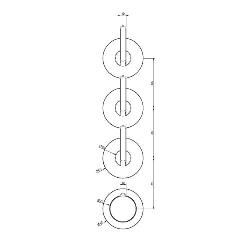 Immagine di Gessi INCISO SHOWER miscelatore termostatico a parete 3 uscite indipendenti. Installazione verticale/orizzontale, finitura cromo 58336#031
