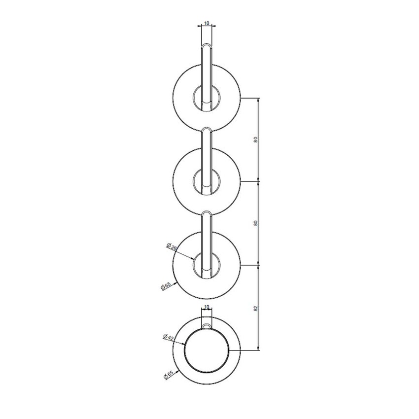 Immagine di Gessi INCISO SHOWER miscelatore termostatico a parete 3 uscite indipendenti. Installazione verticale/orizzontale, finitura cromo 58336#031