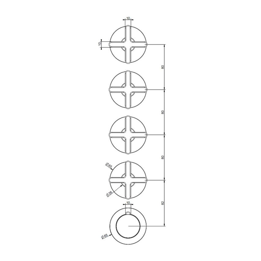 Immagine di Gessi INCISO SHOWER miscelatore termostatico a parete 4 uscite indipendenti. Installazione verticale/orizzontale, finitura cromo 58438#031