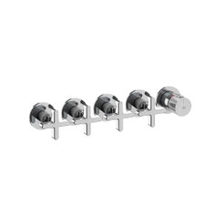 Immagine di Gessi INCISO SHOWER miscelatore termostatico a parete 4 uscite indipendenti. Installazione verticale/orizzontale, finitura cromo 58438#031