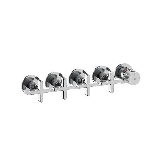 Immagine di Gessi INCISO SHOWER miscelatore termostatico a parete 4 uscite indipendenti. Installazione verticale/orizzontale, finitura cromo 58438#031