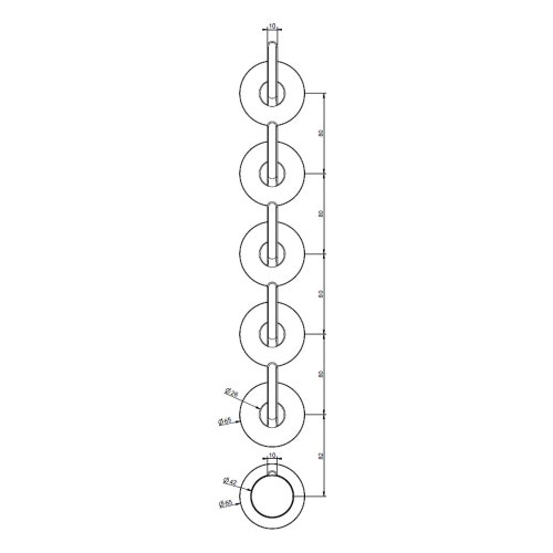 Immagine di Gessi INCISO SHOWER miscelatore termostatico a parete 5 uscite indipendenti. Installazione verticale/orizzontale, finitura cromo 58340#031