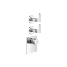 Immagine di Gessi INCISO SHOWER miscelatore termostatico alta portata a parete 2 uscite indipendenti, installazione verticale/orizzontale, finitura cromo 58214#031
