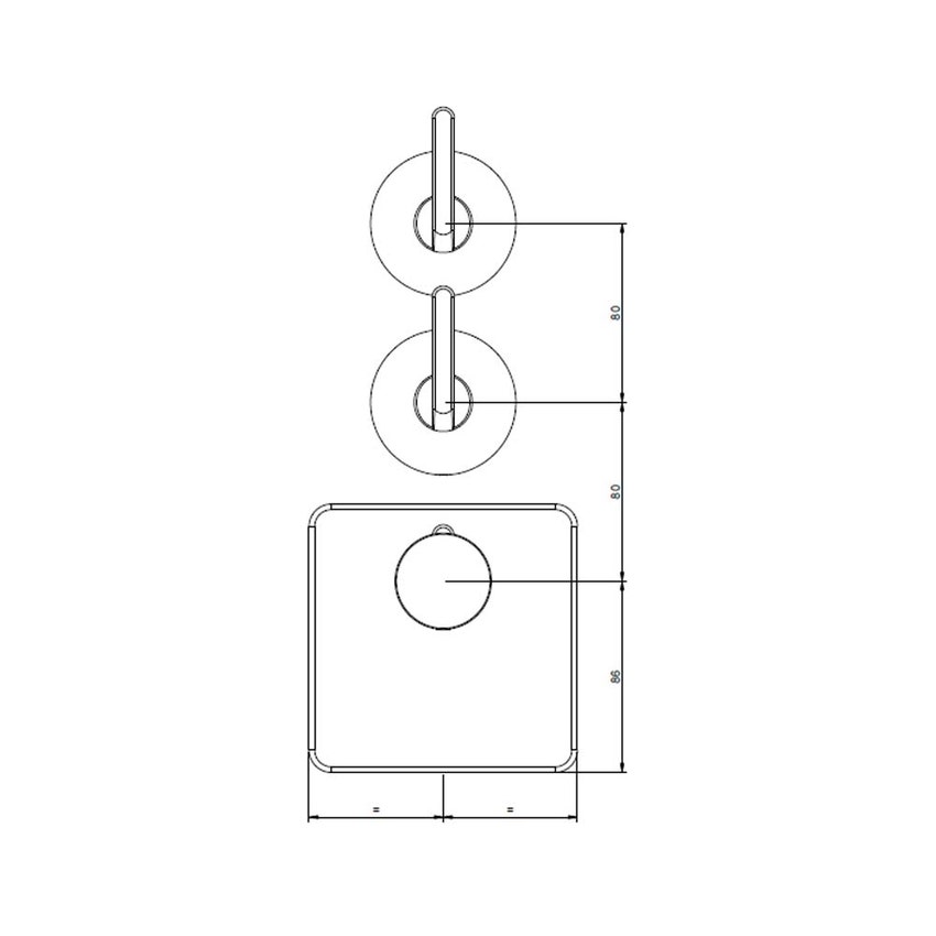 Immagine di Gessi INCISO SHOWER miscelatore termostatico alta portata a parete 2 uscite indipendenti, installazione verticale/orizzontale, finitura cromo 58214#031