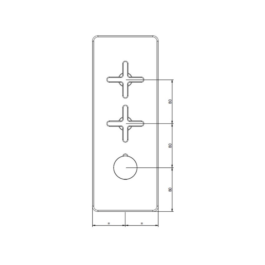 Immagine di Gessi INCISO SHOWER miscelatore termostatico alta portata a parete 2 uscite indipendenti, installazione verticale/orizzontale, finitura cromo 58224#031
