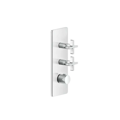 Immagine di Gessi INCISO SHOWER miscelatore termostatico alta portata a parete 2 uscite indipendenti, installazione verticale/orizzontale, finitura cromo 58224#031
