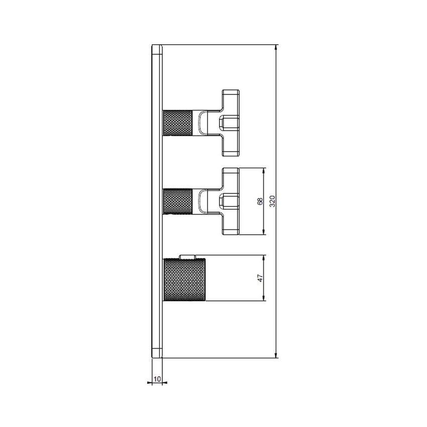 Immagine di Gessi INCISO SHOWER miscelatore termostatico alta portata a parete 2 uscite indipendenti, installazione verticale/orizzontale, finitura cromo 58224#031