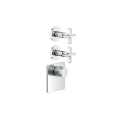 Immagine di Gessi INCISO SHOWER miscelatore termostatico alta portata a parete 2 uscite indipendenti, installazione verticale/orizzontale, finitura cromo 58344#031