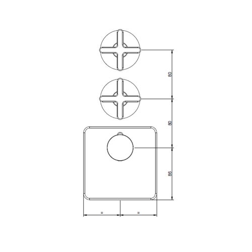 Immagine di Gessi INCISO SHOWER miscelatore termostatico alta portata a parete 2 uscite indipendenti, installazione verticale/orizzontale, finitura cromo 58344#031