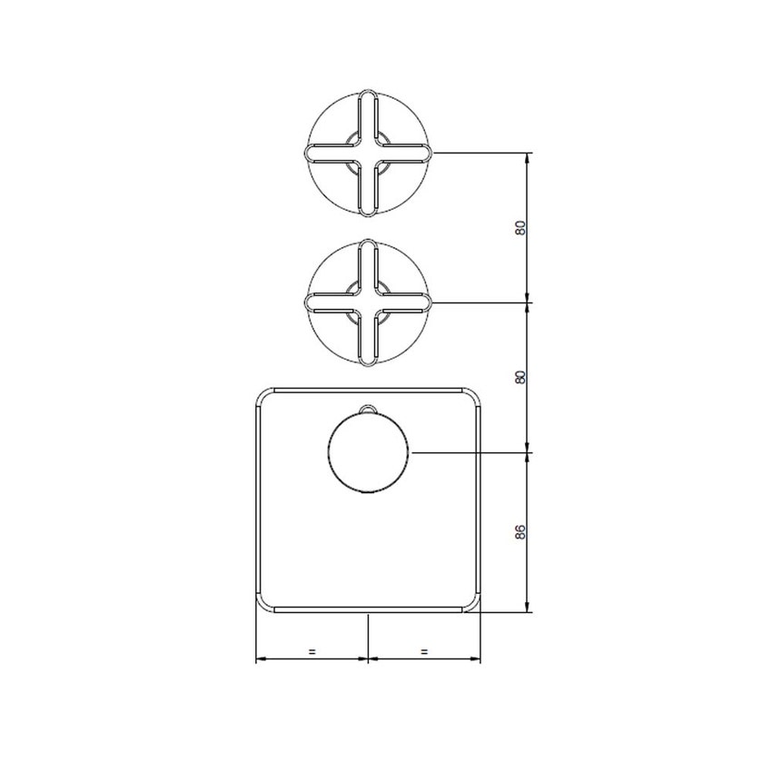 Immagine di Gessi INCISO SHOWER miscelatore termostatico alta portata a parete 2 uscite indipendenti, installazione verticale/orizzontale, finitura cromo 58344#031