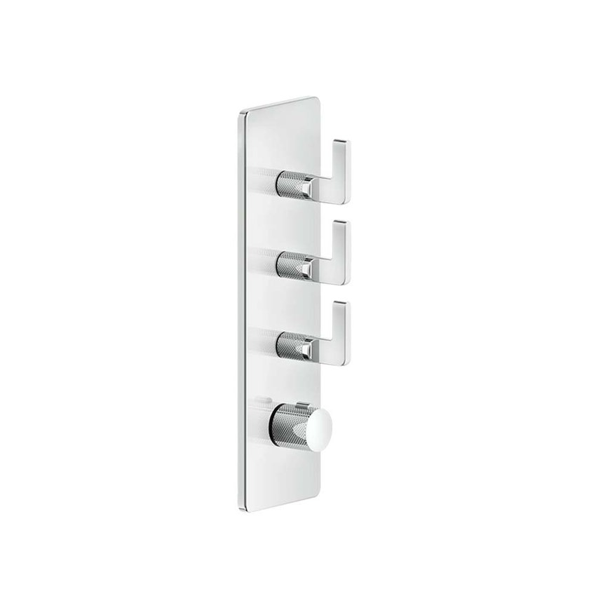 Immagine di Gessi INCISO SHOWER miscelatore termostatico alta portata a parete 3 uscite indipendenti, installazione verticale/orizzontale, finitura cromo 58206#031