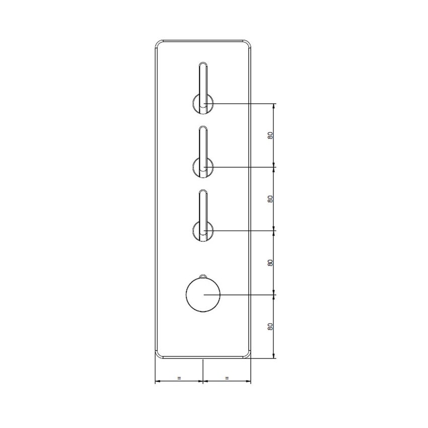 Immagine di Gessi INCISO SHOWER miscelatore termostatico alta portata a parete 3 uscite indipendenti, installazione verticale/orizzontale, finitura cromo 58206#031