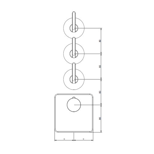 Immagine di Gessi INCISO SHOWER miscelatore termostatico alta portata a parete 3 uscite indipendenti, installazione verticale/orizzontale, finitura cromo 58216#031