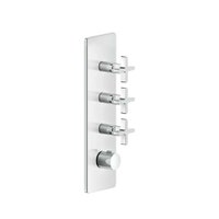 Immagine di Gessi INCISO miscelatore termostatico alta portata a parete 3 uscite indipendenti, installazione verticale/orizzontale, finitura cromo 58226#031