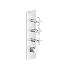 Immagine di Gessi INCISO SHOWER miscelatore termostatico alta portata a parete 3 uscite indipendenti, installazione verticale/orizzontale, finitura cromo 58226#031