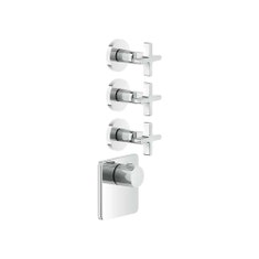 Immagine di Gessi INCISO SHOWER miscelatore termostatico alta portata a parete 3 uscite indipendenti, installazione verticale/orizzontale, finitura cromo 58346#031