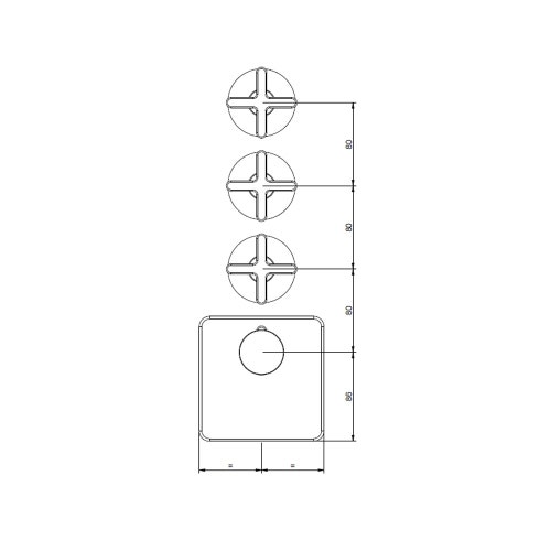 Immagine di Gessi INCISO SHOWER miscelatore termostatico alta portata a parete 3 uscite indipendenti, installazione verticale/orizzontale, finitura cromo 58346#031