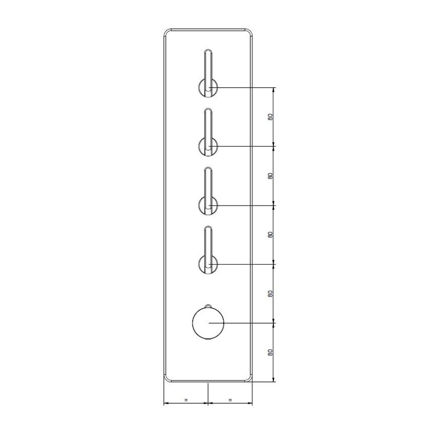 Immagine di Gessi INCISO SHOWER miscelatore termostatico alta portata a parete 4 uscite indipendenti, installazione verticale/orizzontale, finitura cromo 58208#031