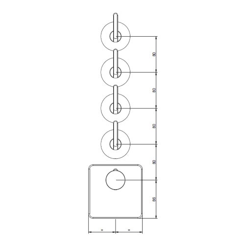 Immagine di Gessi INCISO SHOWER miscelatore termostatico alta portata a parete 4 uscite indipendenti, installazione verticale/orizzontale, finitura cromo 58218#031