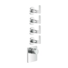 Immagine di Gessi INCISO SHOWER miscelatore termostatico alta portata a parete 4 uscite indipendenti, installazione verticale/orizzontale, finitura cromo 58218#031