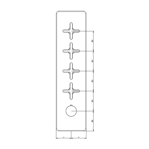 Immagine di Gessi INCISO SHOWER miscelatore termostatico alta portata a parete 4 uscite indipendenti, installazione verticale/orizzontale, finitura cromo 58228#031