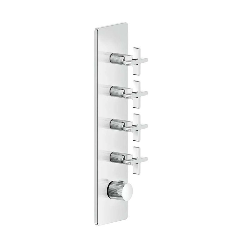 Immagine di Gessi INCISO SHOWER miscelatore termostatico alta portata a parete 4 uscite indipendenti, installazione verticale/orizzontale, finitura cromo 58228#031