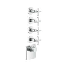 Immagine di Gessi INCISO SHOWER miscelatore termostatico alta portata a parete 4 uscite indipendenti, installazione verticale/orizzontale, finitura cromo 58348#031