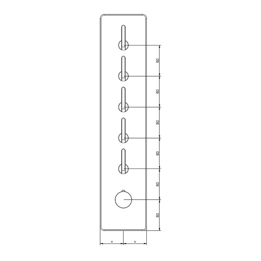 Immagine di Gessi INCISO SHOWER miscelatore termostatico alta portata a parete 5 uscite indipendenti, installazione verticale/orizzontale, finitura cromo 58210#031