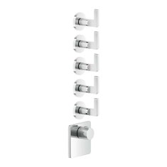 Immagine di Gessi INCISO SHOWER miscelatore termostatico alta portata a parete 5 uscite indipendenti, installazione verticale/orizzontale, finitura cromo 58220#031