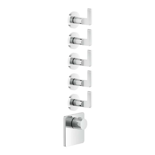 Immagine di Gessi INCISO SHOWER miscelatore termostatico alta portata a parete 5 uscite indipendenti, installazione verticale/orizzontale, finitura cromo 58220#031