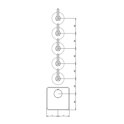 Immagine di Gessi INCISO SHOWER miscelatore termostatico alta portata a parete 5 uscite indipendenti, installazione verticale/orizzontale, finitura cromo 58220#031