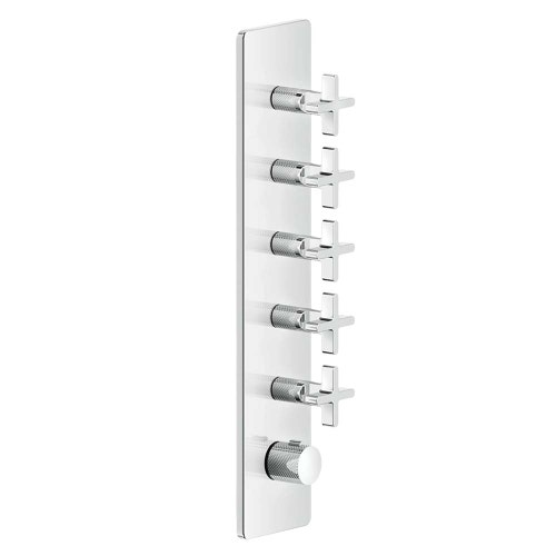 Immagine di Gessi INCISO SHOWER miscelatore termostatico alta portata a parete 5 uscite indipendenti, installazione verticale/orizzontale, finitura cromo 58230#031
