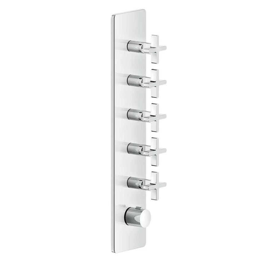 Immagine di Gessi INCISO SHOWER miscelatore termostatico alta portata a parete 5 uscite indipendenti, installazione verticale/orizzontale, finitura cromo 58230#031