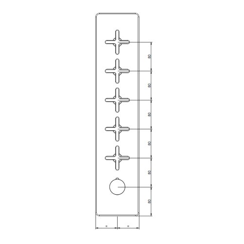 Immagine di Gessi INCISO SHOWER miscelatore termostatico alta portata a parete 5 uscite indipendenti, installazione verticale/orizzontale, finitura cromo 58230#031
