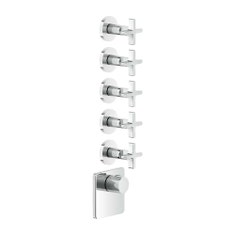 Immagine di Gessi INCISO SHOWER miscelatore termostatico alta portata a parete 5 uscite indipendenti, installazione verticale/orizzontale, finitura cromo 58350#031