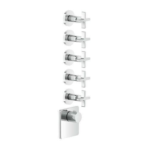 Immagine di Gessi INCISO SHOWER miscelatore termostatico alta portata a parete 5 uscite indipendenti, installazione verticale/orizzontale, finitura cromo 58350#031
